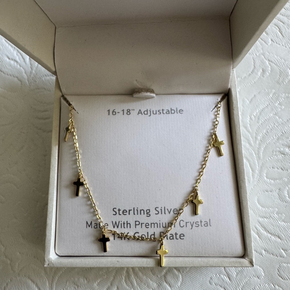 Blue Sage Cross Necklace